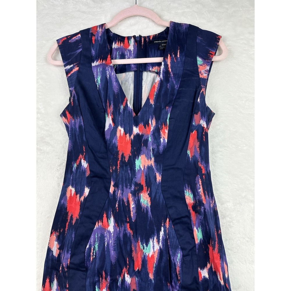 French Connection Womens Navy Blue Sleeveless Above The Knee Sheath Dress 6 - Picture 2 of 13